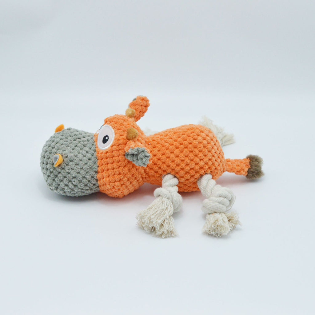 ToyTigris Squeaky Plush Cow Dog Toy