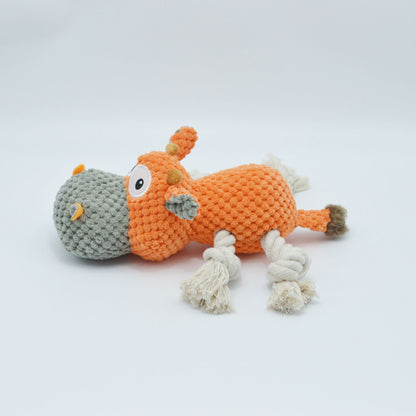 Cow Velvet Dog Toy Creaking Sound