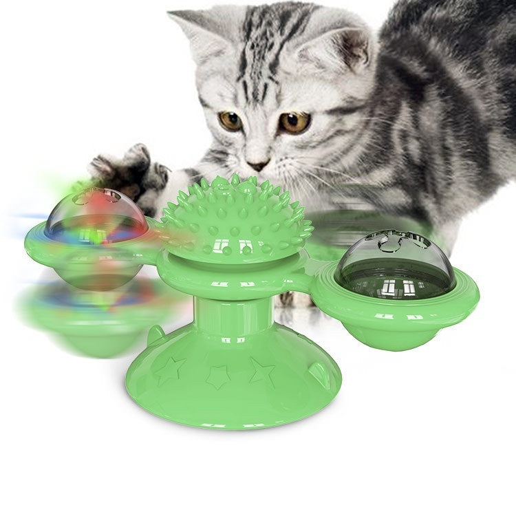 Turning Windmill Cat Teaser Toy Rotating Interactive Play