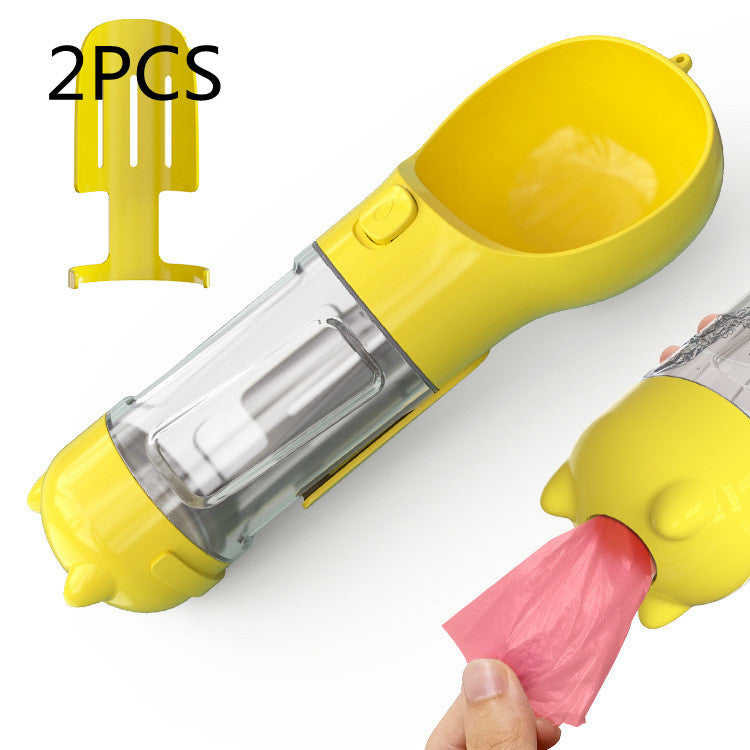 3 In 1 Pet Water Bottle Feeder Bowl Garbage Bag