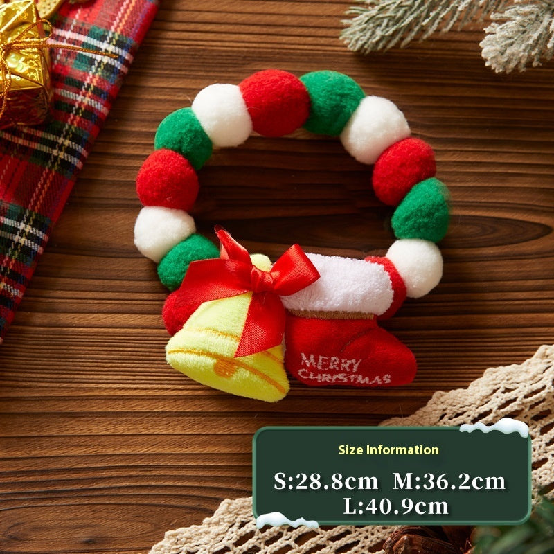 Pet Christmas Collar - Festive Plush Collars for Dogs & Cats