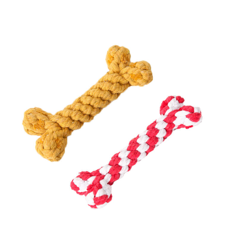 Durable Cotton Bone Toy – Bite-Resistant Chew & Play