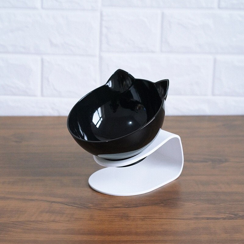 Non-Slip Elevated Double Cat Bowl with Stand Food & Water Feeder