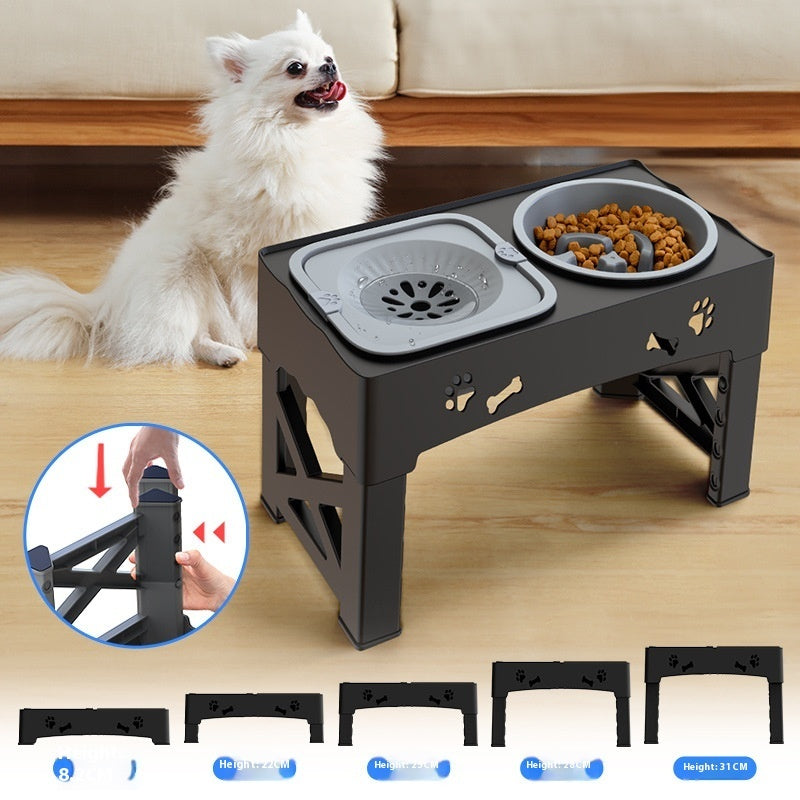 ToyTigris Elevated Double Bowl Pet Feeding Station