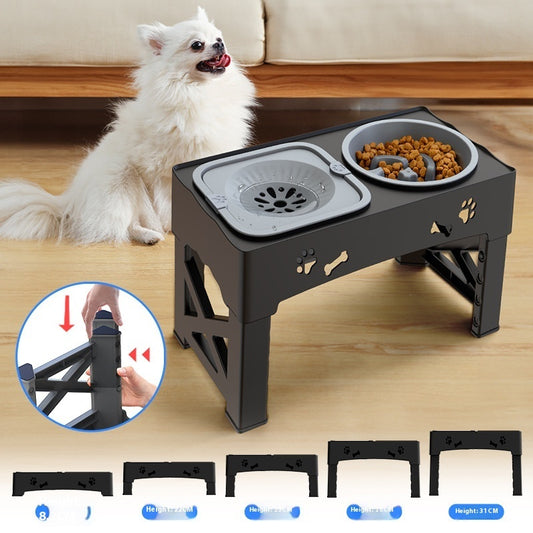 Lifted Double Stainless Steel Dog Food Bowl