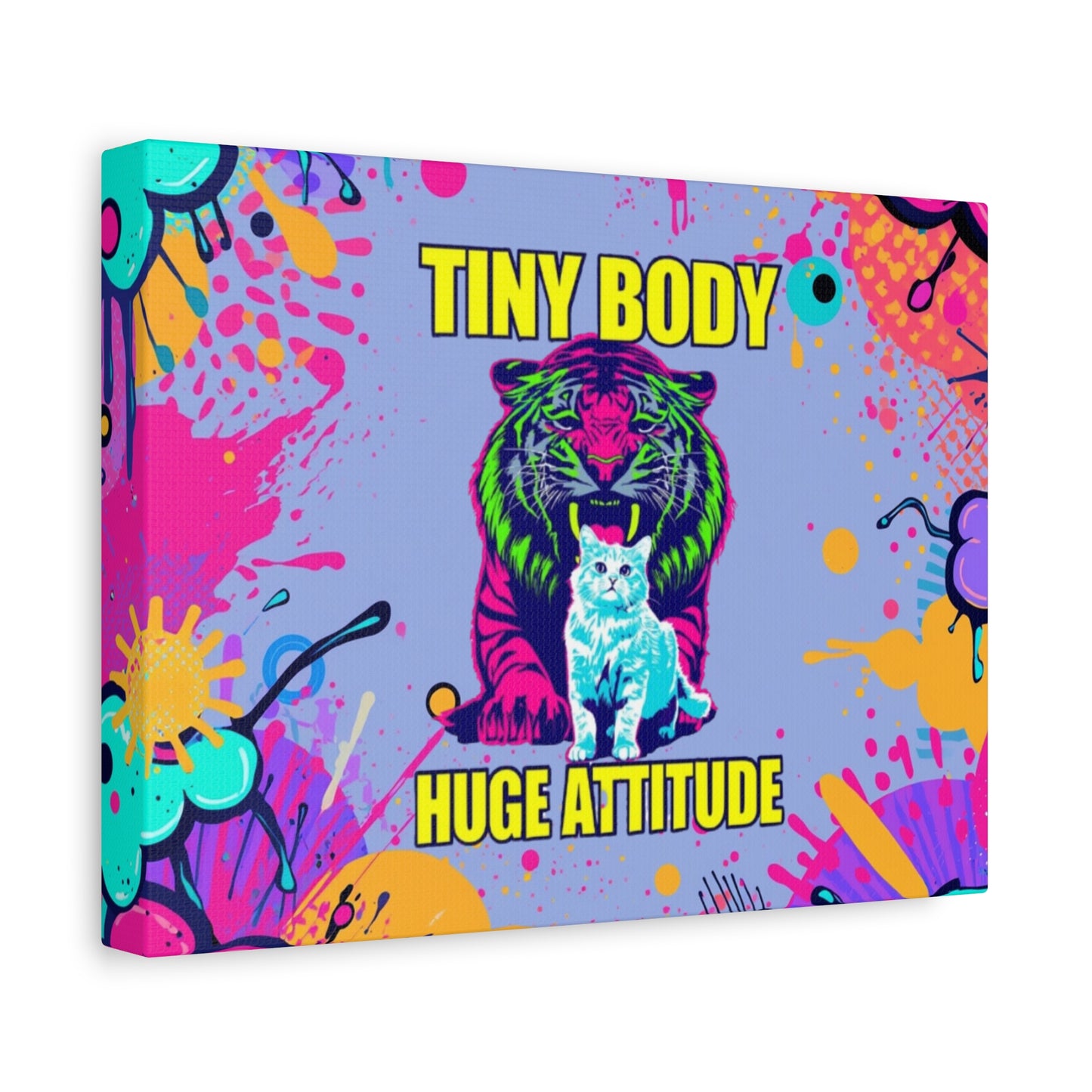 Canvas Wall Art - Colorful Cat Meme