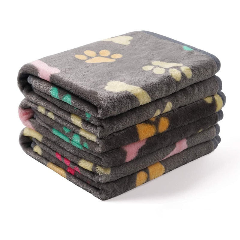Paw and bone print blanket for pets