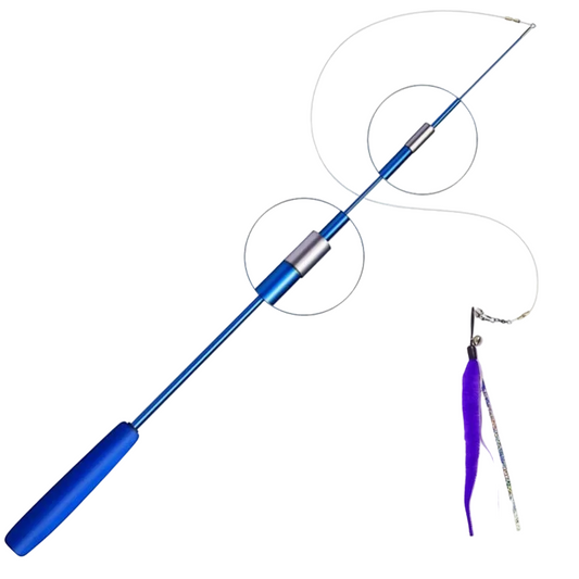 New 3-section Portable Retractable Cat Teaser Stick