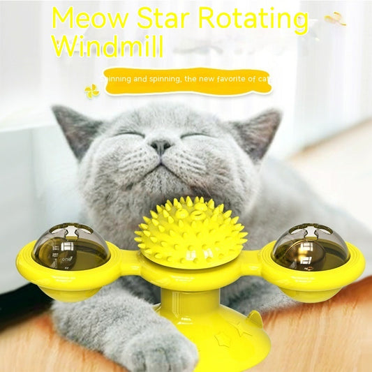 Turning Windmill Cat Teaser Toy Rotating Interactive Play