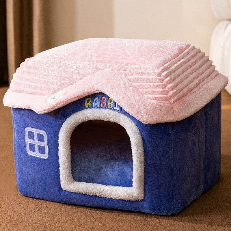 Autumn & Winter Cozy Closed Cat Kennel Bed
