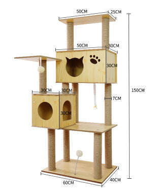 ToyTigris Cat Crawl Nest Scratching Board Tree