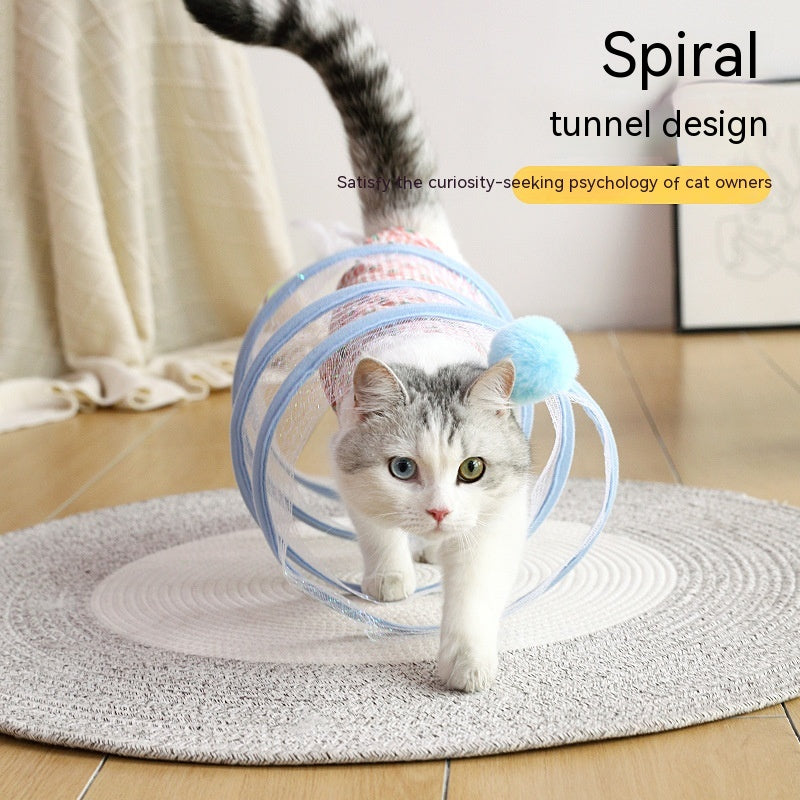 ToyTigris Folded Spring Type Cat Tunnel