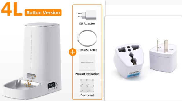 ROJECO 4L Automatic Pet Feeder  WiFi & Button Control for Cats & Dogs