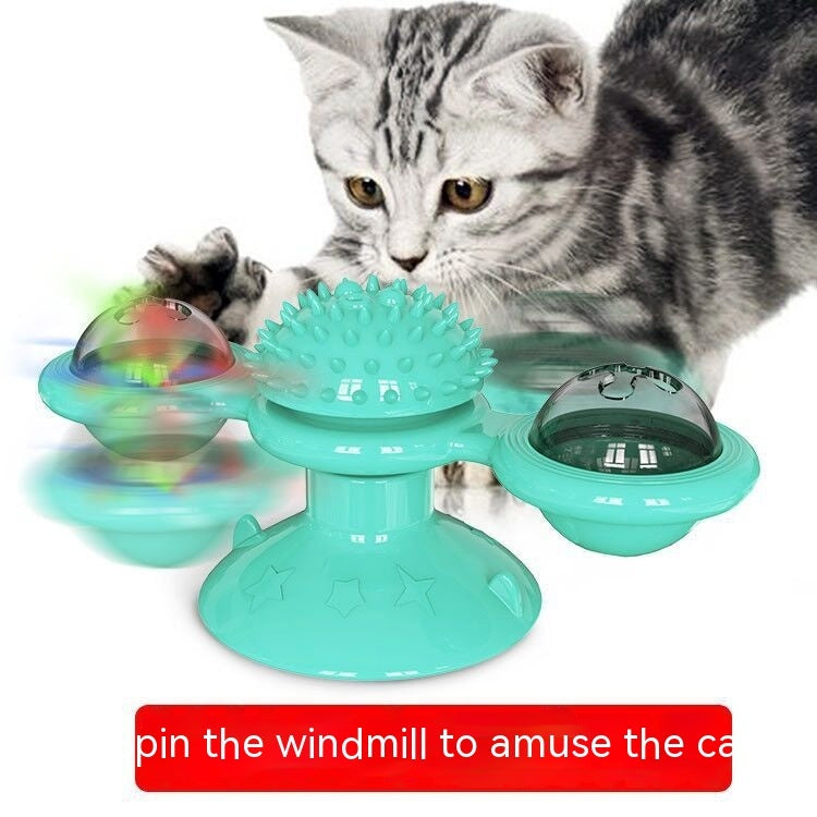 Drehbare Windmühlen-Katzenangel Rotierendes interaktives Spielzeug