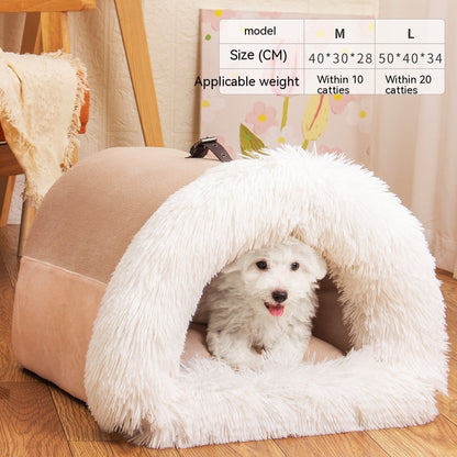 Warm Moisture-proof Long Fur Pet Bed