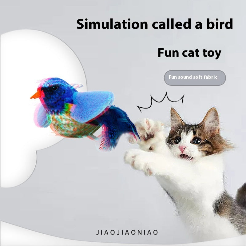 Simulation Plush Sound Bird Toy For Cats