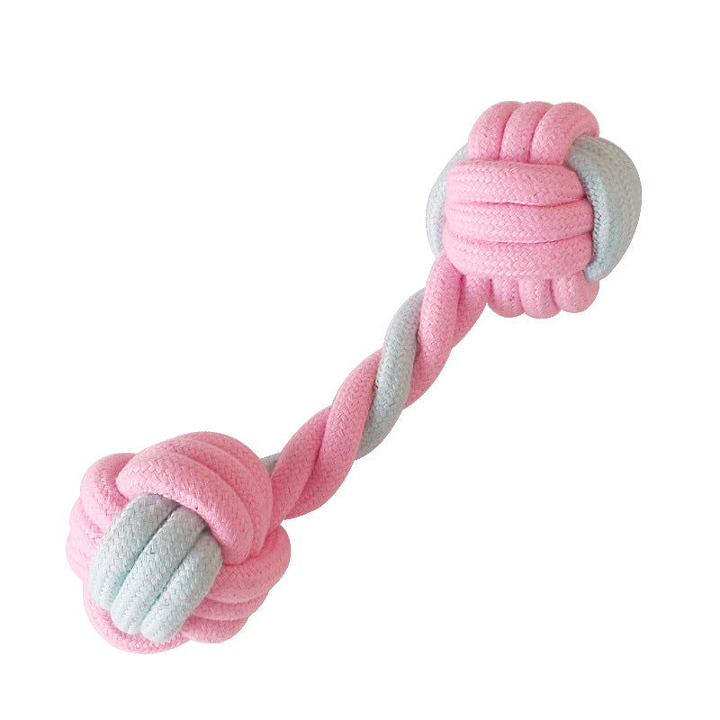 Pink Cotton Rope Dog Toy Set
