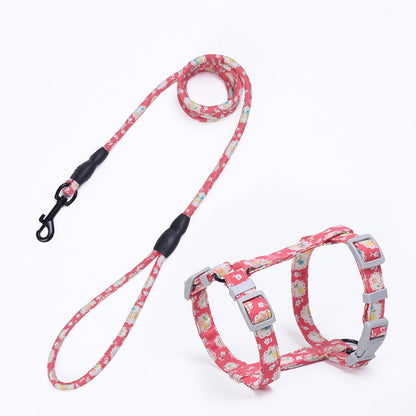 Cat I-Shaped Chest Harness Adjustable Cotton Harness for Cats