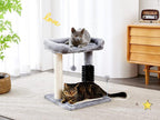 Small 4-in-1 Cat Tree Tower With Self-grooming