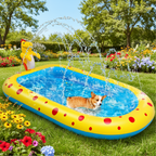 ToyTigris Inflatable Water Spray Splash Pool for Dogs and Kids
