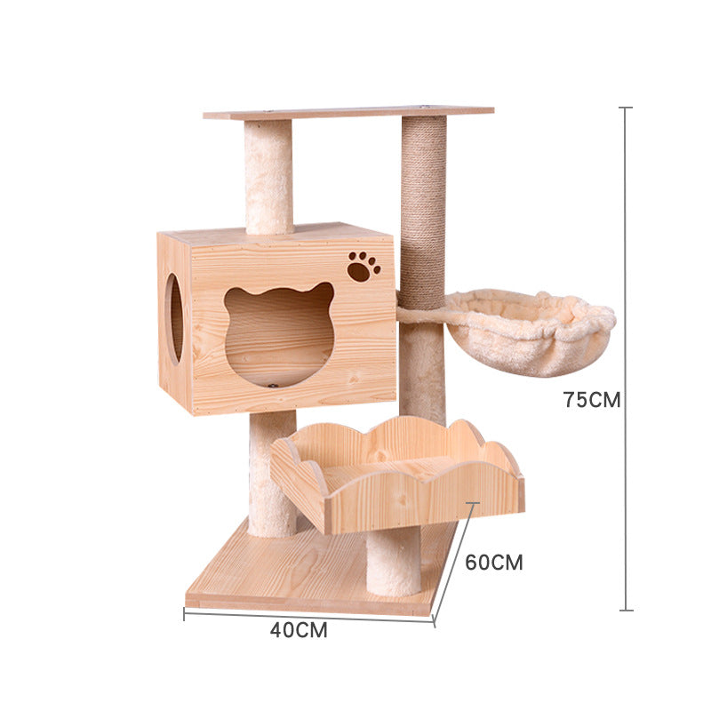 ToyTigris Cat Crawl Nest Scratching Board Tree