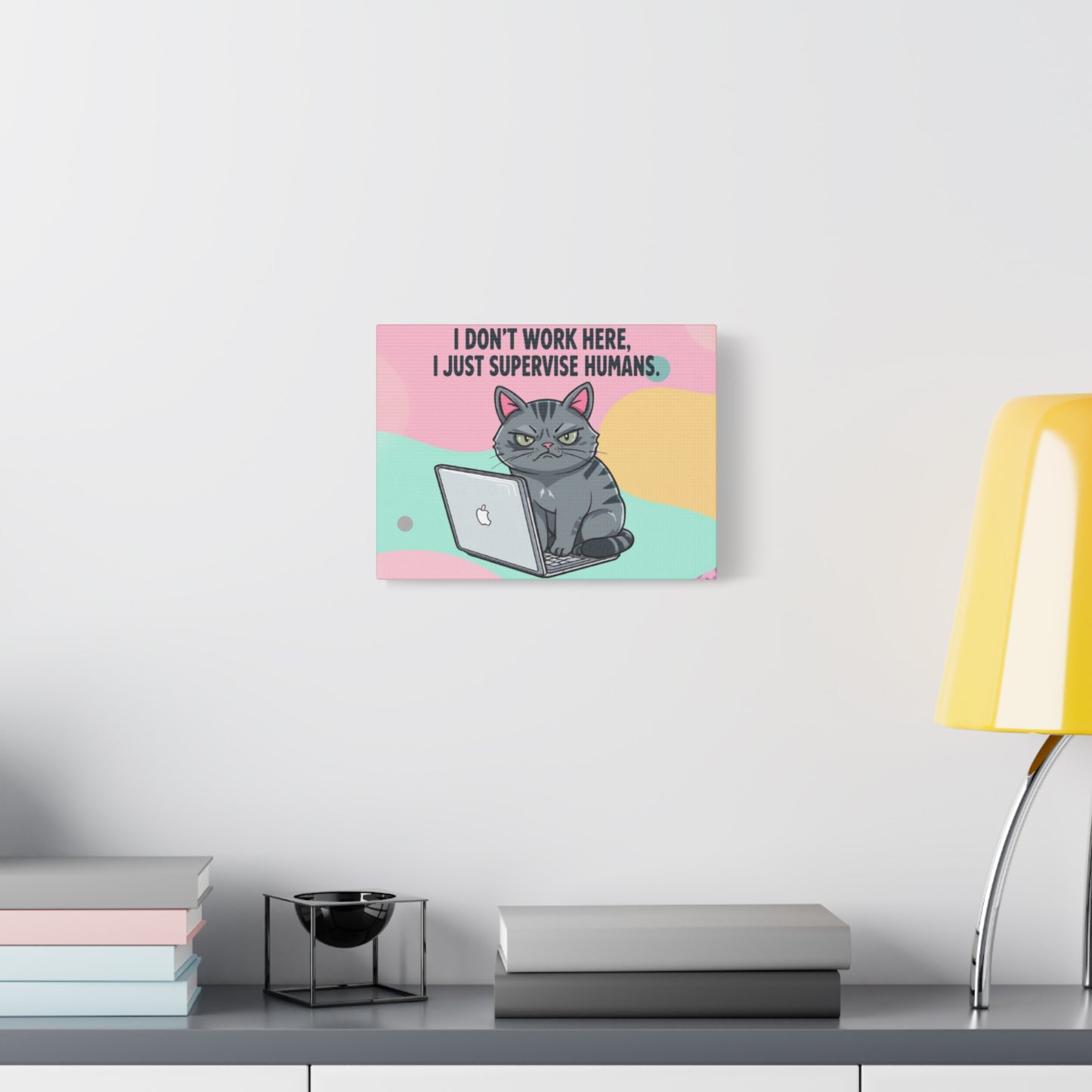 Funny Cat Wall Art, Office Decor, Gift for Cat Lovers