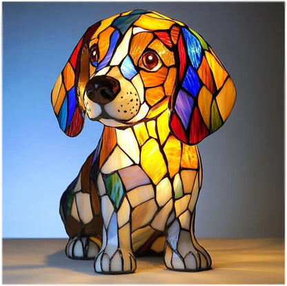 Dog Lamp Resin Craft Decor - Colorful Canine Lights