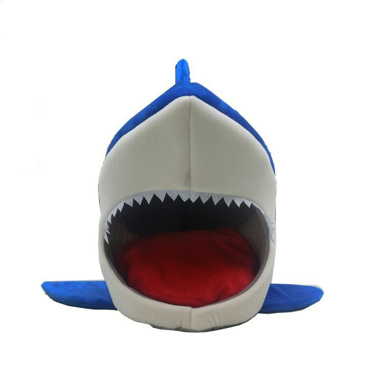 Shark-Shaped Pet Bed – Cat & Dog Cozy Kennel