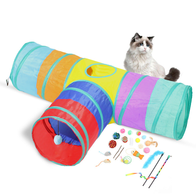 ToyTigris Foldable Cat Tunnel Toy