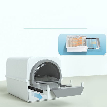 Semi-Automatic Deodorizing Cat Litter Box Easy Waste Disposal