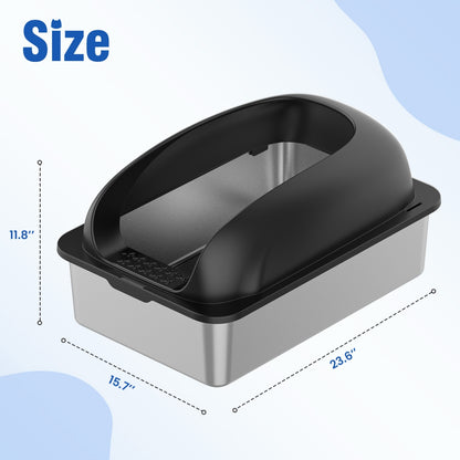 Stainless Steel Cat Litter Box Scoop And Mat Included