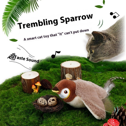 Flapping Bird Cat Toy with Realistic Sounds