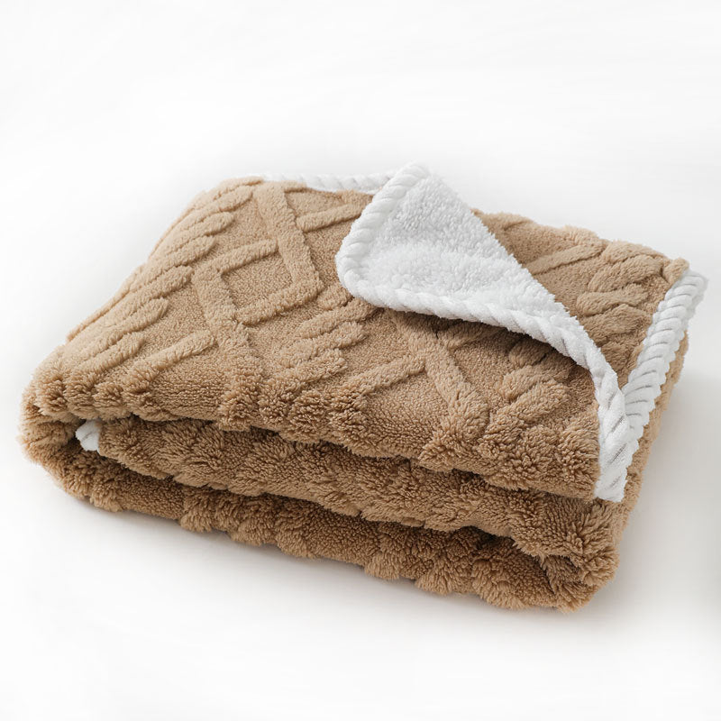 Thick Plush Pet Blanket – Warm, Waterproof & Machine Washable