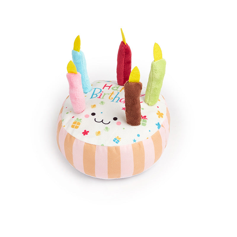 Plush Birthday Cake Dog Toy