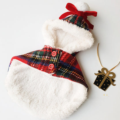 Christmas Dog Clothes - Stylish Red Cloak for Pets