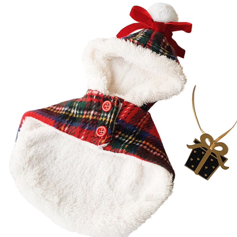 Christmas Dog Clothes - Stylish Red Cloak for Pets