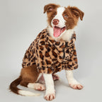 Warm Leopard Print Dog Jacket – Acrylic Pet Coat