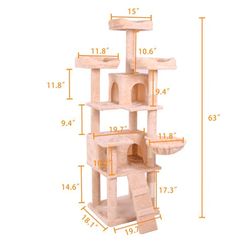 Milky Multi-Level Cat Climbing Frame