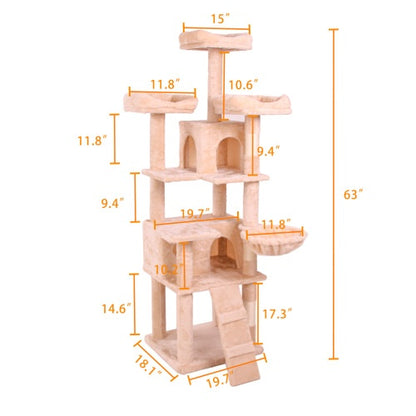 Milky Multi-Level Cat Climbing Frame