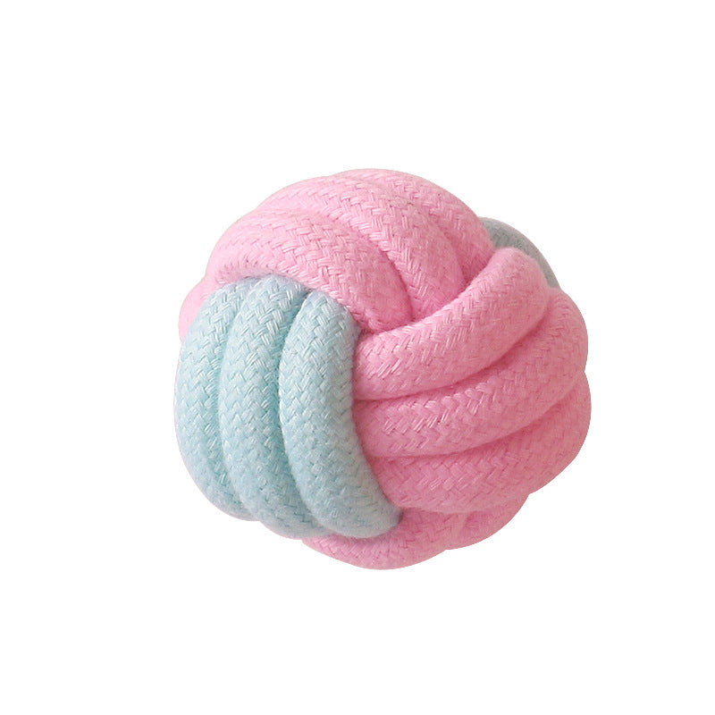 Pink Cotton Rope Dog Toy Set