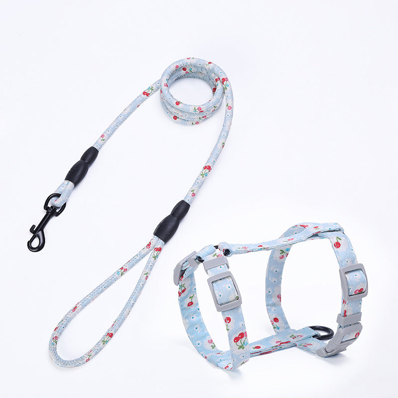 Cat I-Shaped Chest Harness Adjustable Cotton Harness for Cats