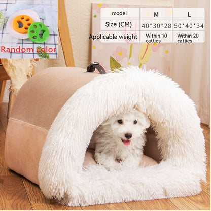 Warm Moisture-proof Long Fur Pet Bed