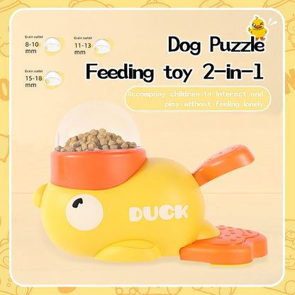 Interactive Duck Feeder Dog Toy Puzzle Treat Dispenser for Training & Slow Feeding