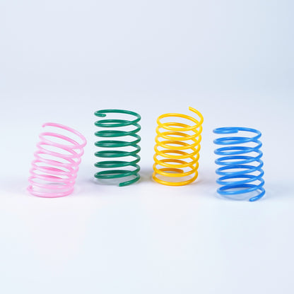 Colorful Plastic Spring Cat Toy 4PCS Interactive Pet Supplies
