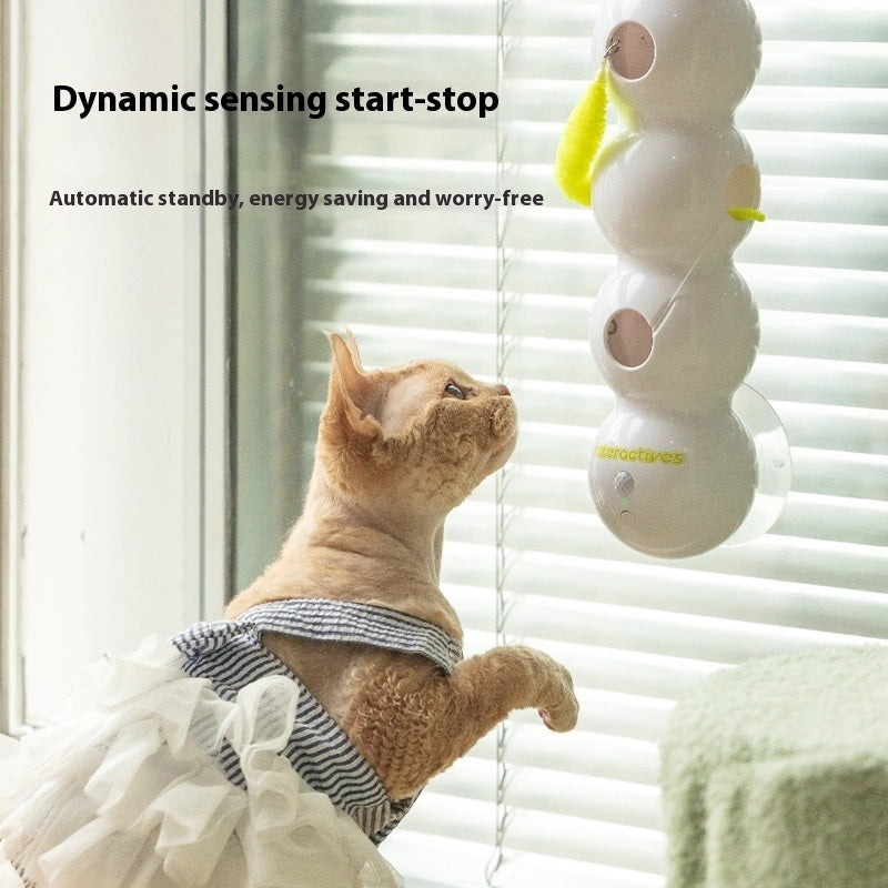 Teasing Automatic Cat Toy with Tail Interactive Motion & Suction Cup Play