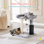 Small 4-in-1 Cat Tree Tower With Self-grooming