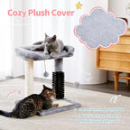 Small 4-in-1 Cat Tree Tower With Self-grooming