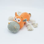 ToyTigris Squeaky Plush Cow Dog Toy