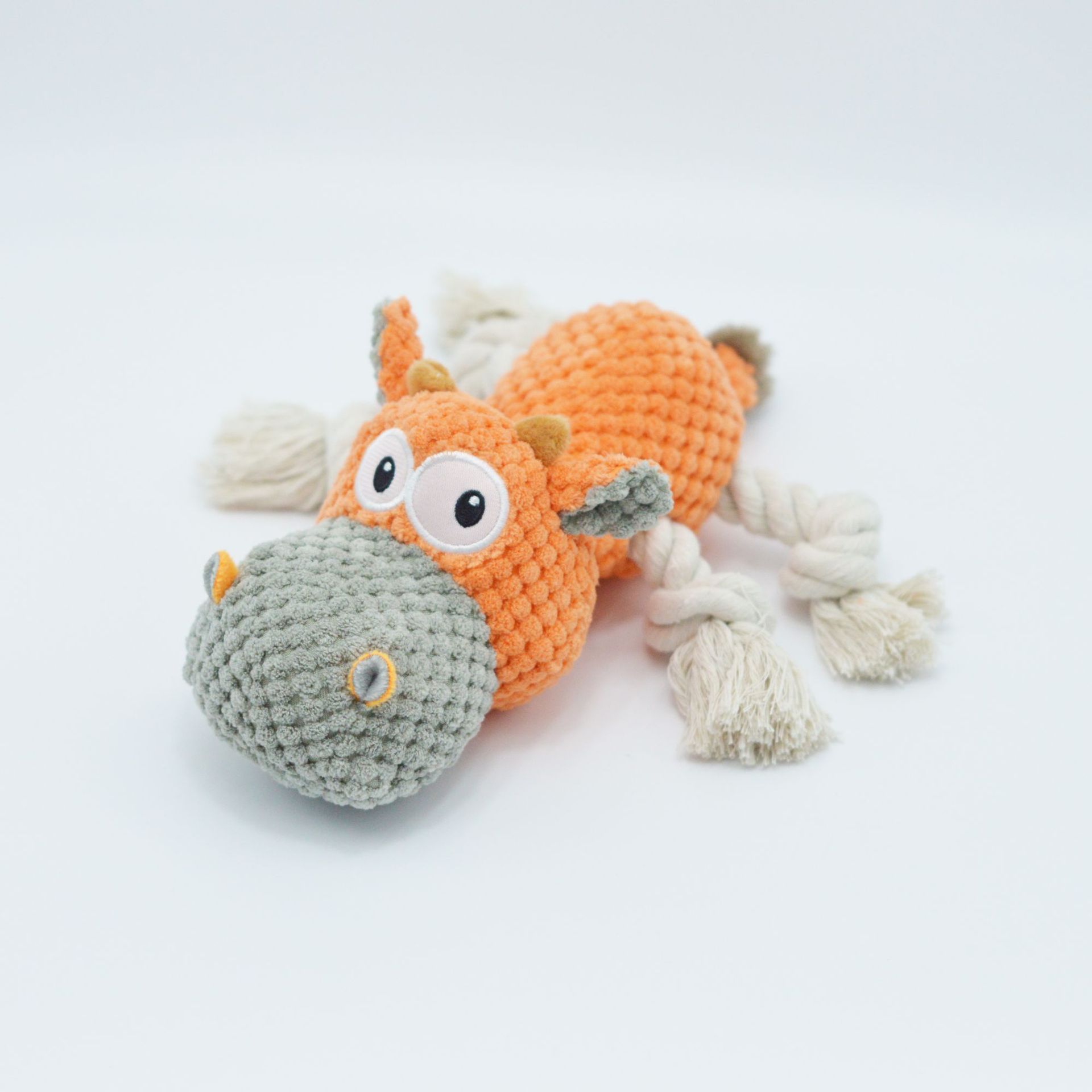 ToyTigris Squeaky Plush Cow Dog Toy