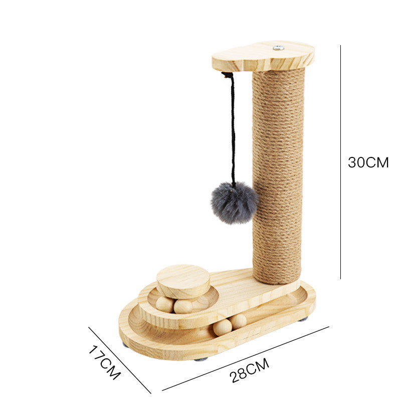 Solid Wood Cat Scratcher With Catnip